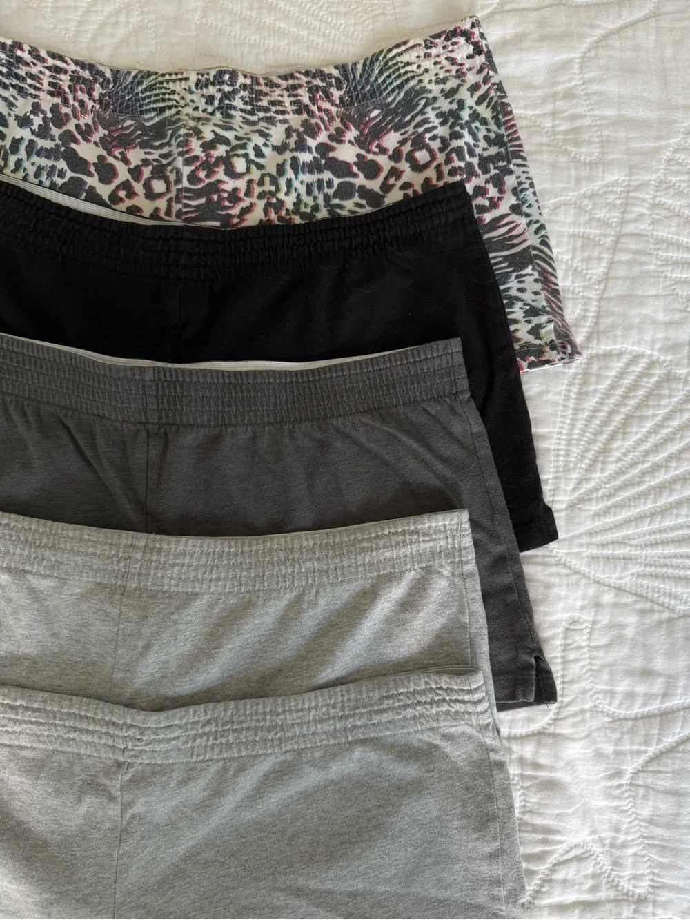 OP Women’s Athletic Shorts Set - Light Gray, Dark Gray, Black, Leopard - Picture 2 of 7